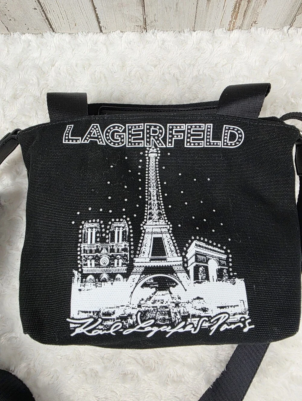 Karl Lagerfeld Paris Graphic Black Tote Bag
